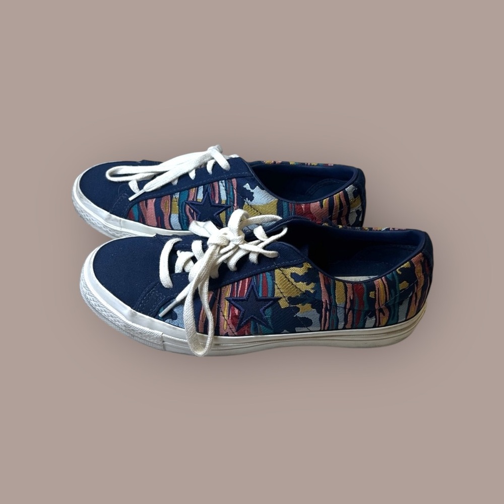 Colorful embroidered converse